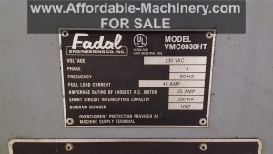 Used Fadal VMC6030HT CNC Mill For Sale