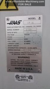 Used Haas VF-0E CNC Mill For Sale